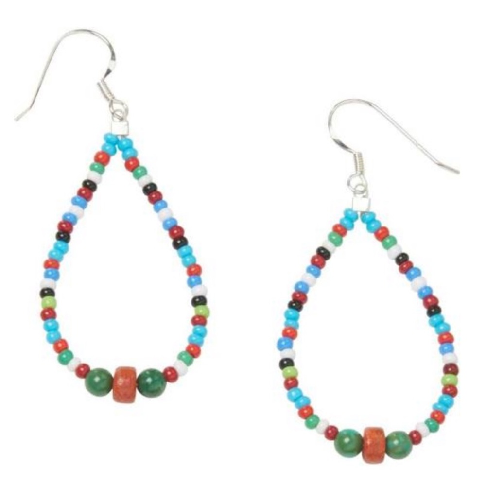 Peyote Bird Hoop Earrings